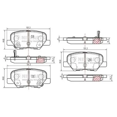 NIPPARTS fékbetétkészlet, tárcsafék - N3615017 - TothCarparts