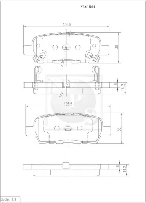 NPS fékbetétkészlet, tárcsafék - N361N04 - TothCarparts