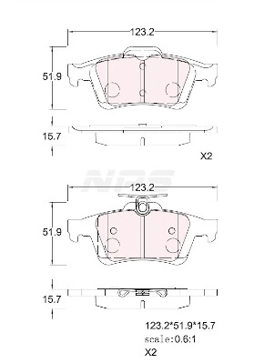 NPS fékbetétkészlet, tárcsafék - N361N14 - TothCarparts