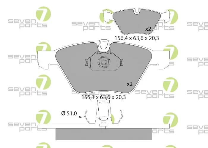 7 SEVEN PARTS fékbetétkészlet, tárcsafék - SVP23420 - TothCarparts