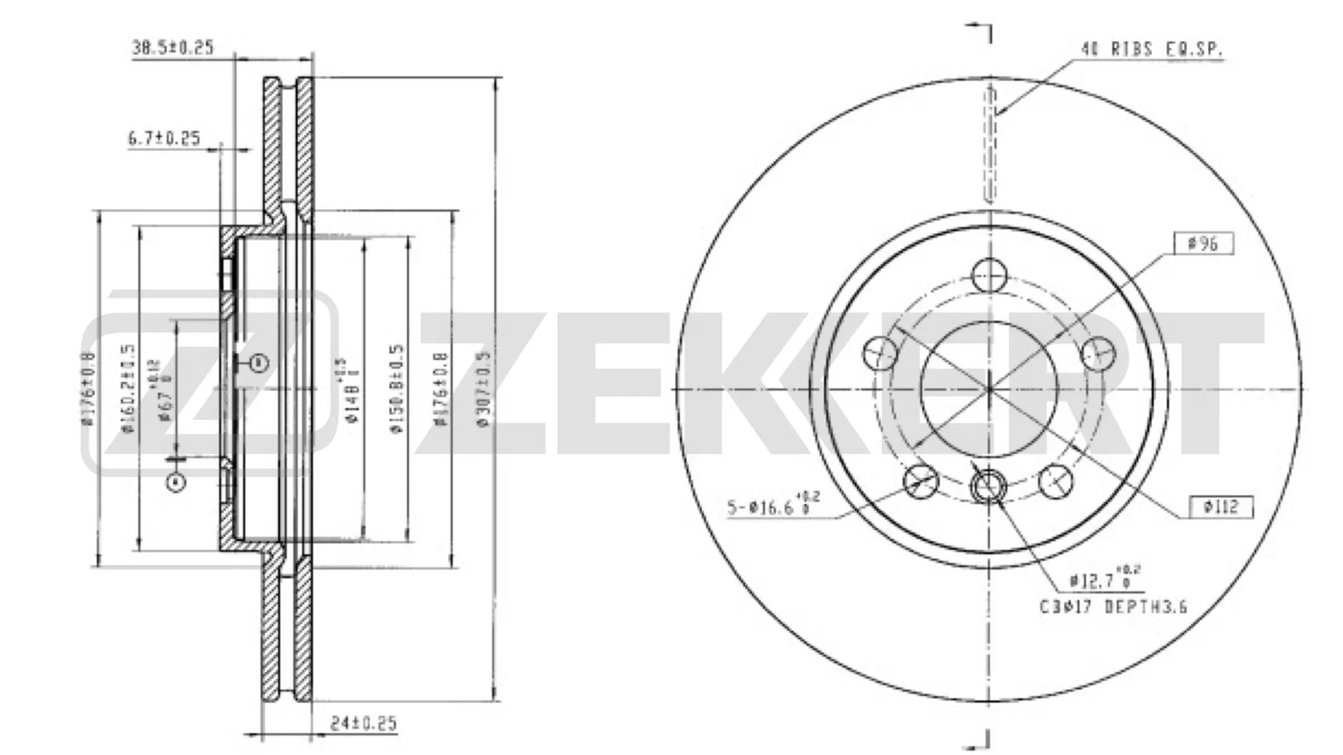 ZEKKERT féktárcsa - BS-6679 - TothCarparts