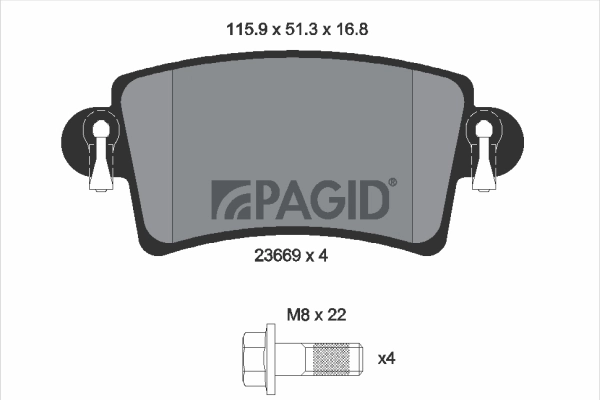 PAGID fékbetétkészlet, tárcsafék - T1246N - TothCarparts