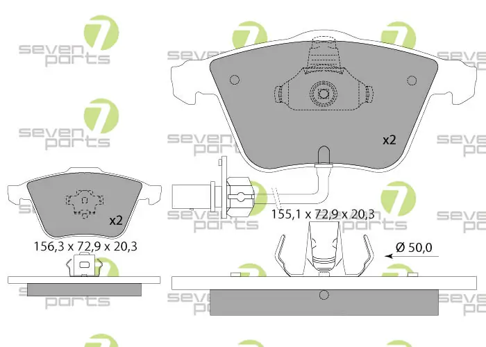 7 SEVEN PARTS fékbetétkészlet, tárcsafék - SVP22102 - TothCarparts
