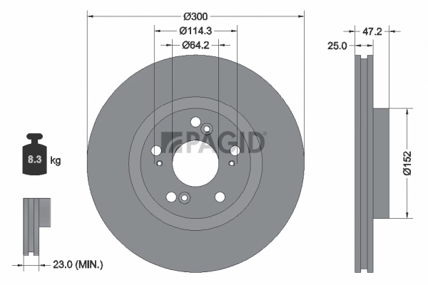 PAGID féktárcsa - 54409NC - TothCarparts
