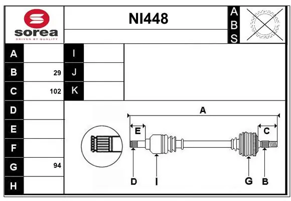 SERA hajtótengely - NI448 - TothCarparts