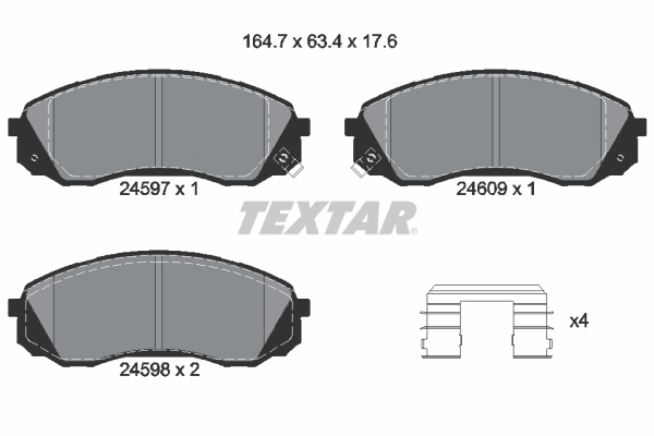 TEXTAR fékbetétkészlet, tárcsafék - 2459701SC - TothCarparts
