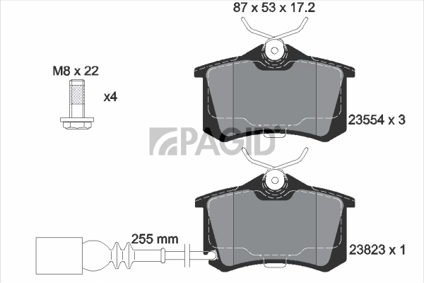 PAGID fékbetétkészlet, tárcsafék - T1392N - TothCarparts