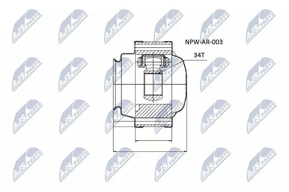 NTY csuklókészlet, hajtótengely - NPW-AR-003 - TothCarparts