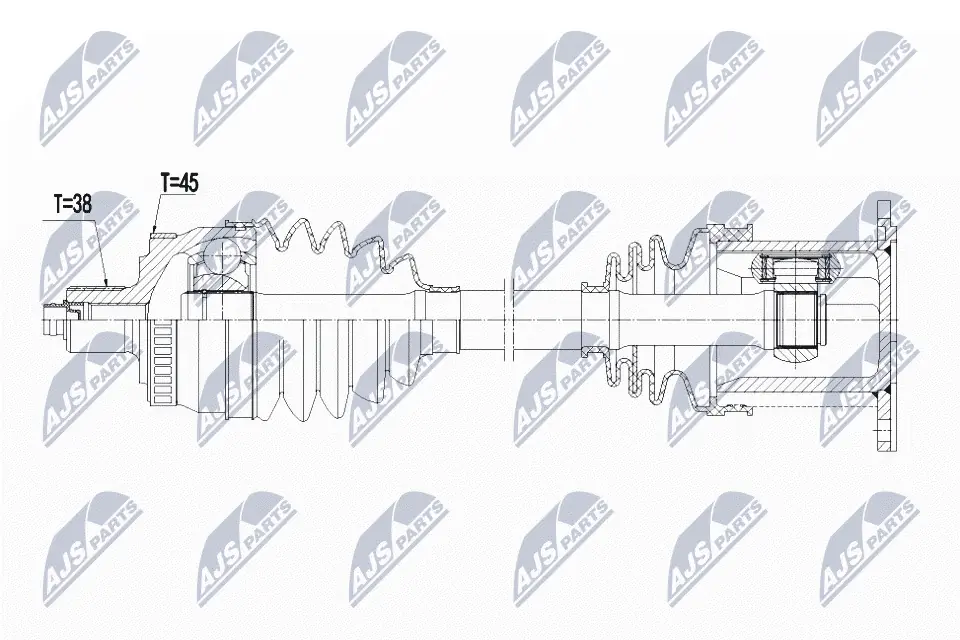 NTY hajtótengely - NPW-AU-029 - TothCarparts
