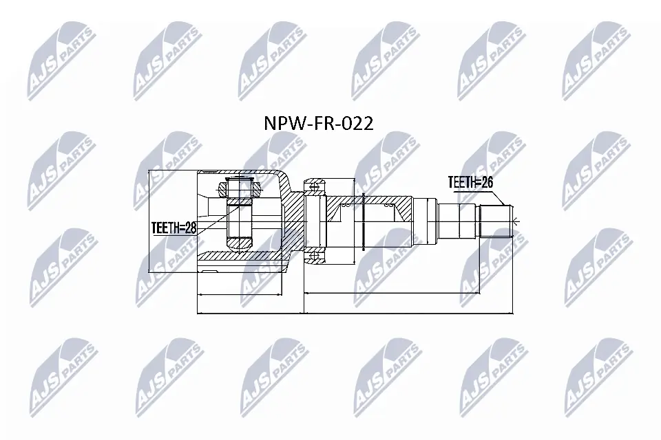 NTY csuklókészlet, hajtótengely - NPW-FR-022 - TothCarparts