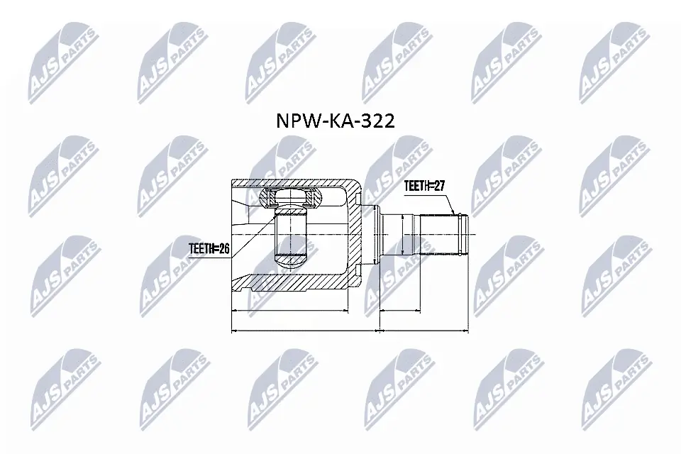 NTY csuklókészlet, hajtótengely - NPW-KA-322 - TothCarparts
