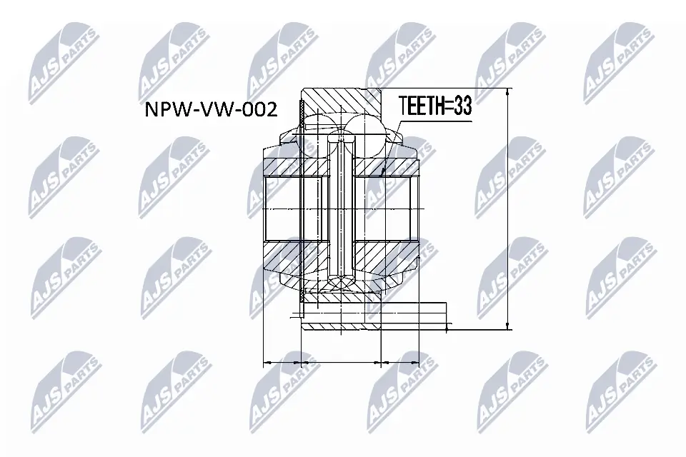 NTY csuklókészlet, hajtótengely - NPW-VW-002 - TothCarparts
