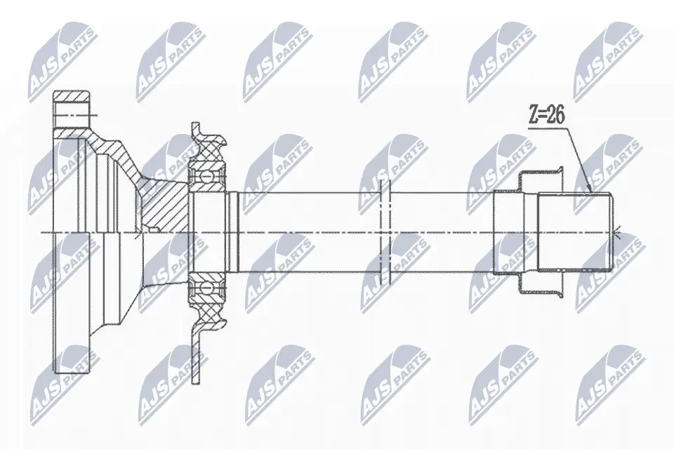 NTY Tengelycsatlakozó, differenciálmű - NPW-VW-004R1 - TothCarparts
