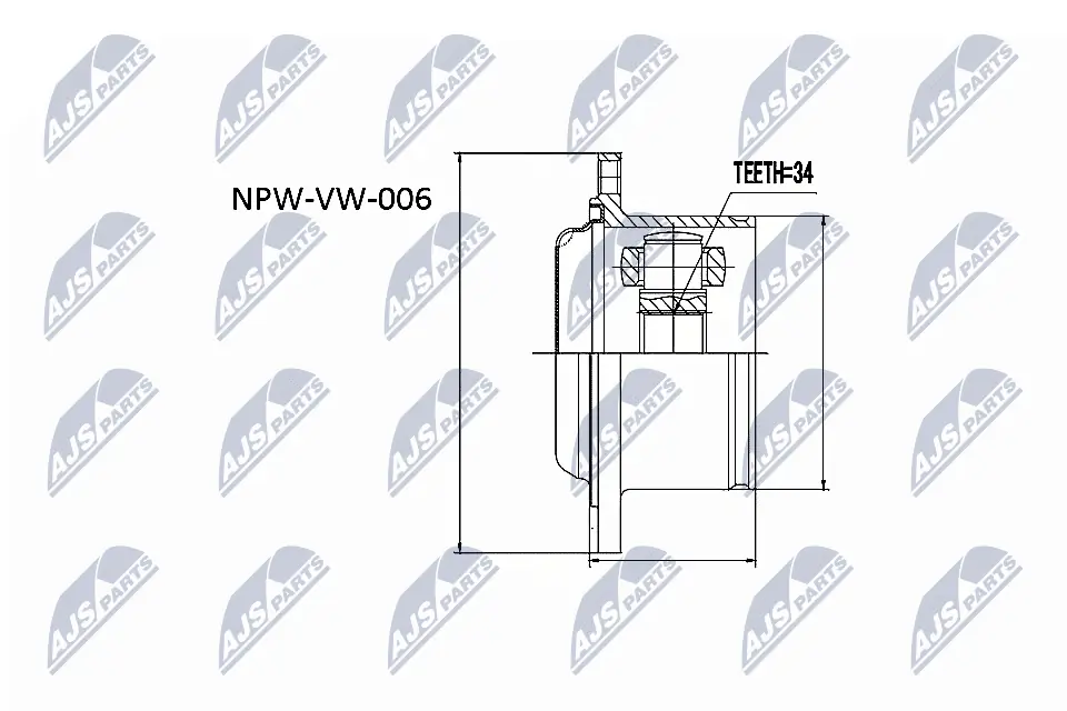 NTY csuklókészlet, hajtótengely - NPW-VW-006 - TothCarparts