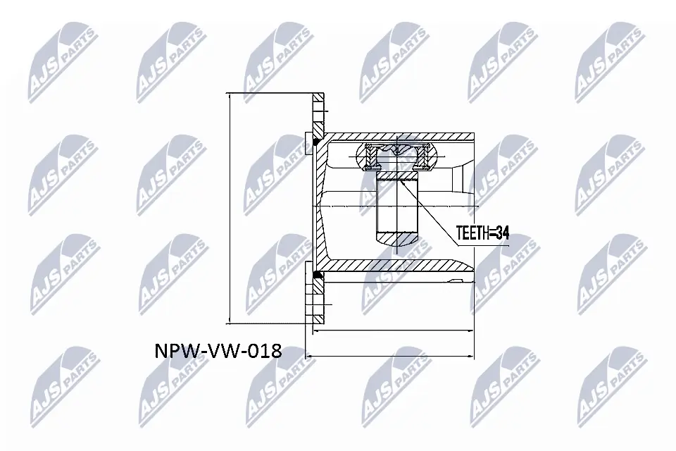 NTY csuklókészlet, hajtótengely - NPW-VW-018 - TothCarparts