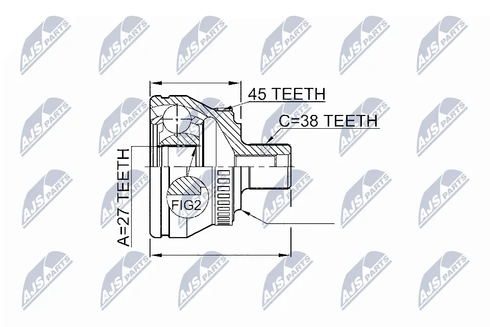 NTY csuklókészlet, hajtótengely - NPZ-AU-047 - TothCarparts