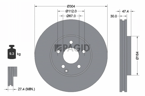 PAGID féktárcsa - 54521NHC - TothCarparts