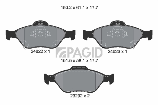 PAGID fékbetétkészlet, tárcsafék - T1566N - TothCarparts