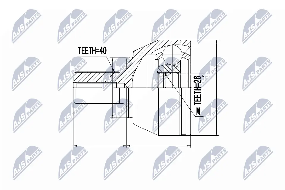 NTY csuklókészlet, hajtótengely - NPZ-FR-040 - TothCarparts
