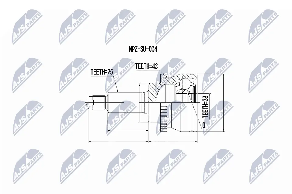 NTY csuklókészlet, hajtótengely - NPZ-SU-004 - TothCarparts