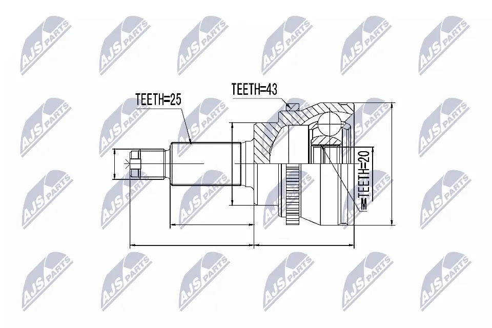 NTY csuklókészlet, hajtótengely - NPZ-SU-033 - TothCarparts