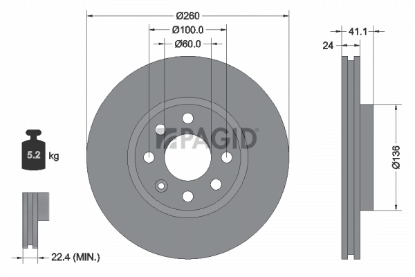 PAGID féktárcsa - 50360NC - TothCarparts