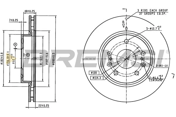 BREMSI féktárcsa - CD8791V - TothCarparts