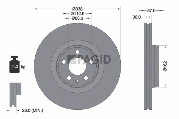 PAGID féktárcsa - 55826NHC - TothCarparts