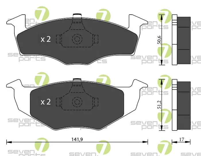 7 SEVEN PARTS fékbetétkészlet, tárcsafék - SVP18260 - TothCarparts
