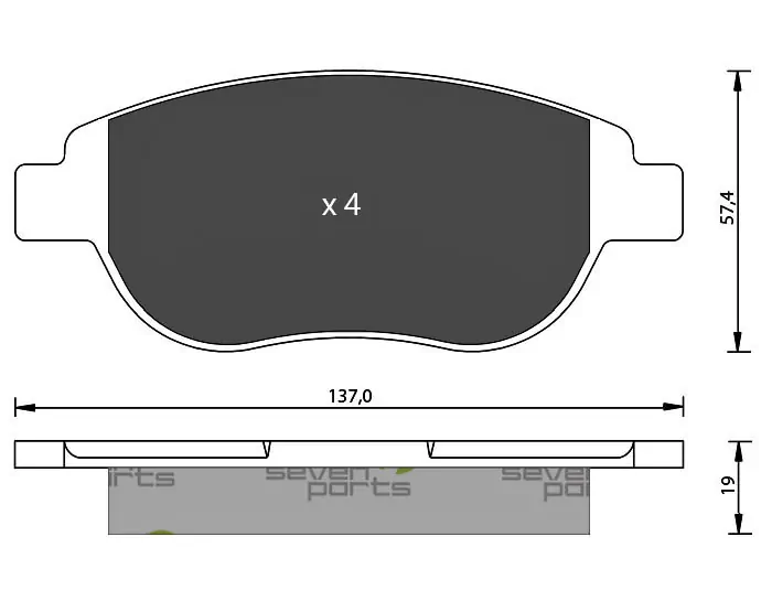 7 SEVEN PARTS fékbetétkészlet, tárcsafék - SVP21040 - TothCarparts