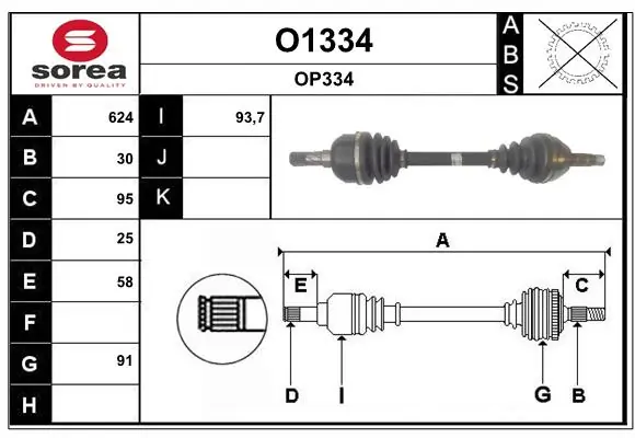 SNRA hajtótengely - O1334 - TothCarparts