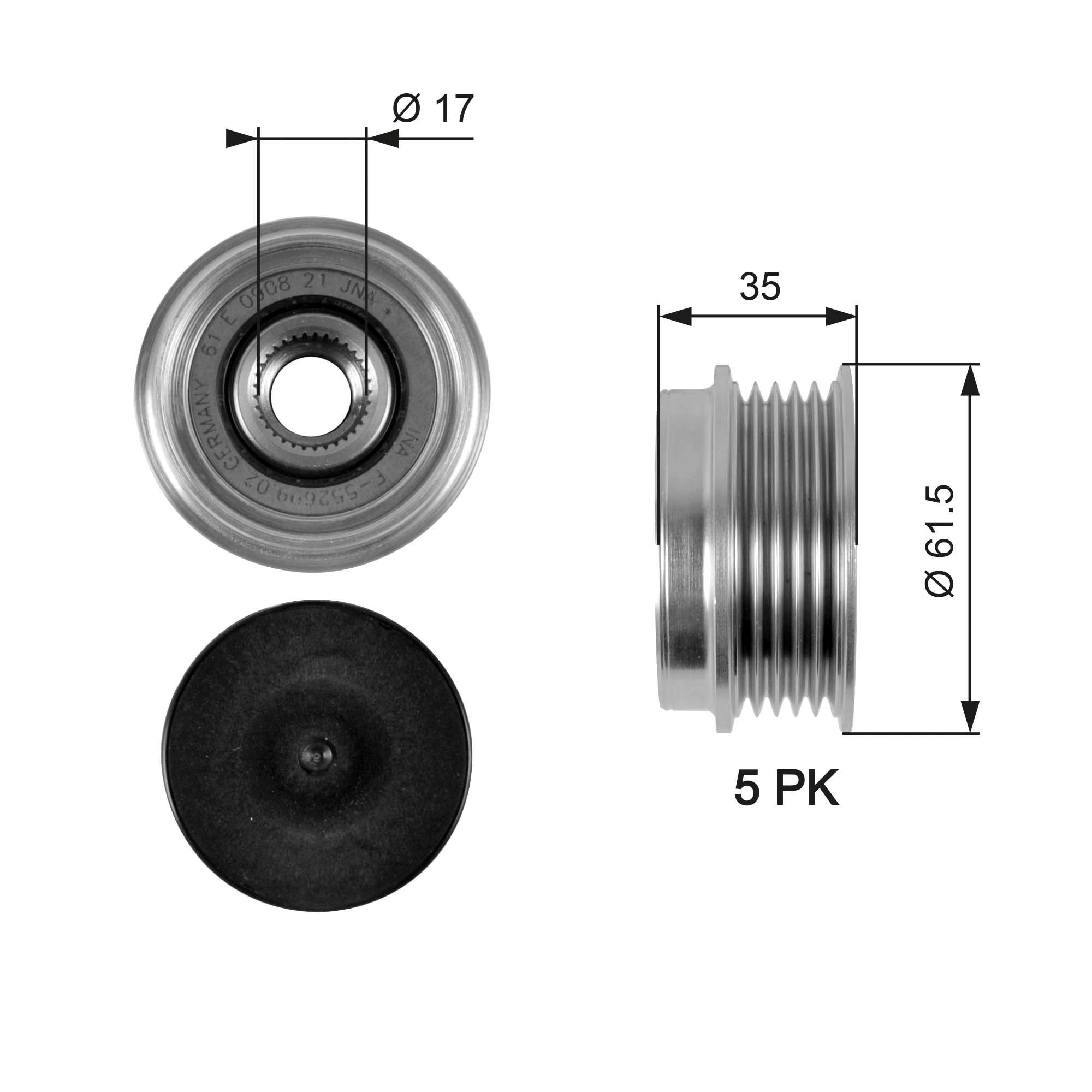 GATES generátor szabadonfutó - OAP7033 - TothCarparts