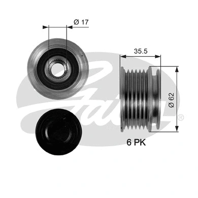 GATES-SEA generátor szabadonfutó - OAP7044 - TothCarparts