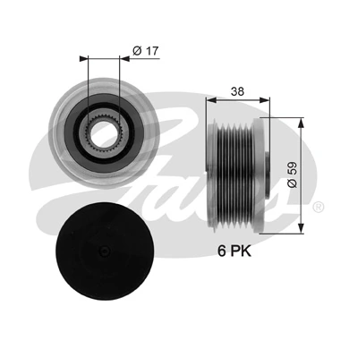 GATES generátor szabadonfutó - OAP7282 - TothCarparts