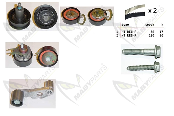 MABYPARTS Fogasszíjkészlet - OBK010080 - TothCarparts