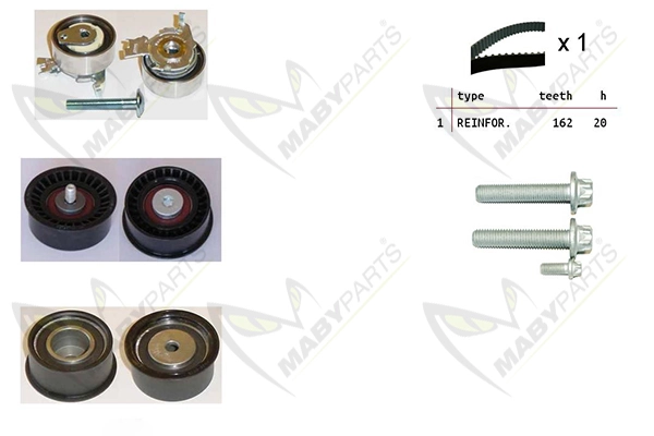 MABYPARTS Fogasszíjkészlet - OBK010133 - TothCarparts