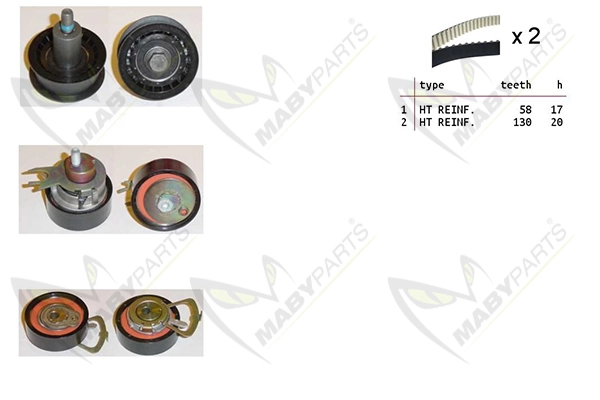 MABYPARTS Fogasszíjkészlet - OBK010149 - TothCarparts