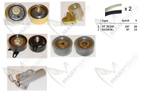 MABYPARTS Fogasszíjkészlet - OBK010239 - TothCarparts