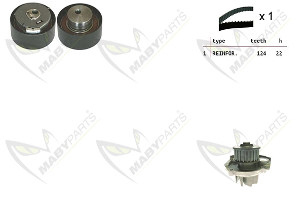 MABYPARTS Vízpumpa + fogasszíj készlet - OBKWP0055 - TothCarparts