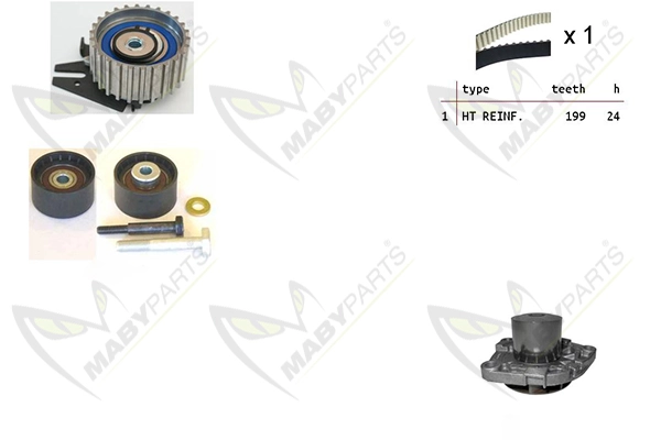 MABYPARTS Vízpumpa + fogasszíj készlet - OBKWP0060 - TothCarparts
