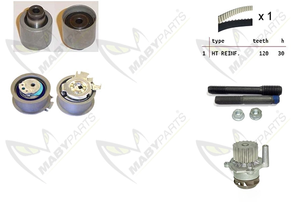 MABYPARTS Vízpumpa + fogasszíj készlet - OBKWP0062 - TothCarparts