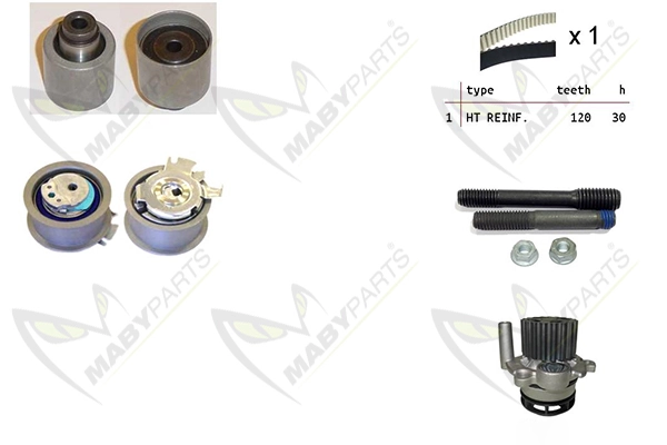 MABYPARTS Vízpumpa + fogasszíj készlet - OBKWP0064 - TothCarparts