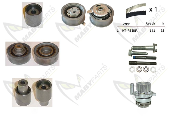 MABYPARTS Vízpumpa + fogasszíj készlet - OBKWP0074 - TothCarparts