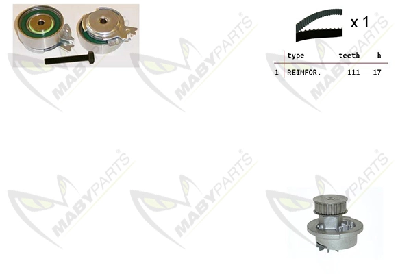 MABYPARTS Vízpumpa + fogasszíj készlet - OBKWP0106 - TothCarparts