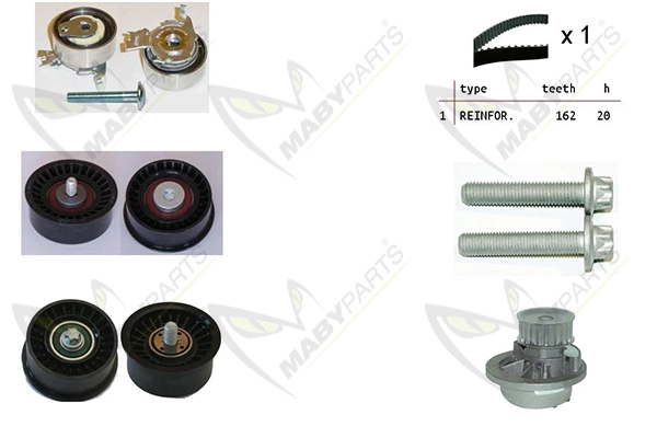 MABYPARTS Vízpumpa + fogasszíj készlet - OBKWP0122 - TothCarparts
