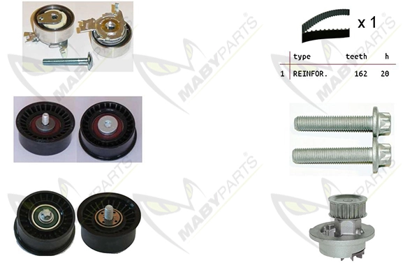 MABYPARTS Vízpumpa + fogasszíj készlet - OBKWP0123 - TothCarparts