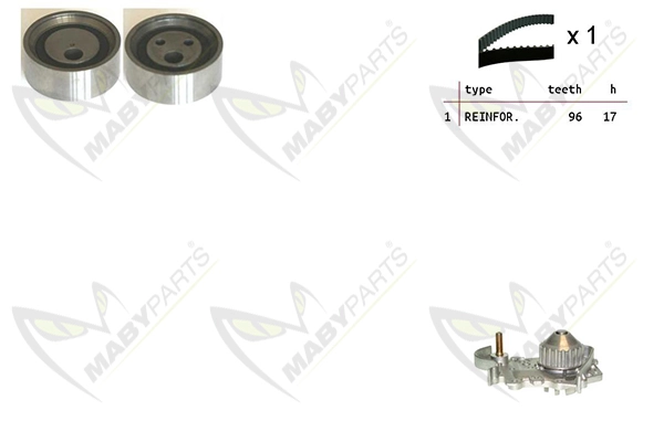 MABYPARTS Vízpumpa + fogasszíj készlet - OBKWP0125 - TothCarparts