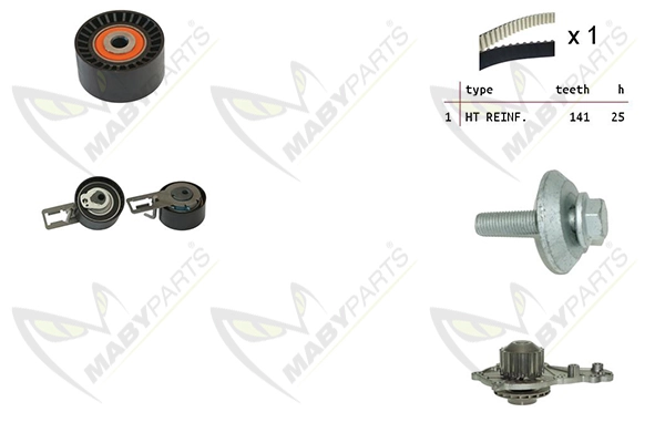 MABYPARTS Vízpumpa + fogasszíj készlet - OBKWP0133 - TothCarparts