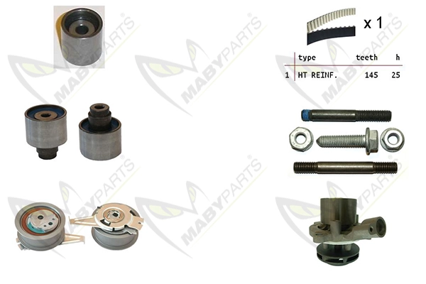 MABYPARTS Vízpumpa + fogasszíj készlet - OBKWP0135 - TothCarparts
