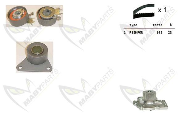 MABYPARTS Vízpumpa + fogasszíj készlet - OBKWP0153 - TothCarparts